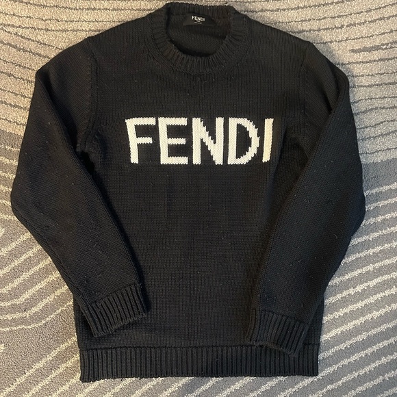 Fendi Black Crewneck Sweater for Men - Picture 2 of 12